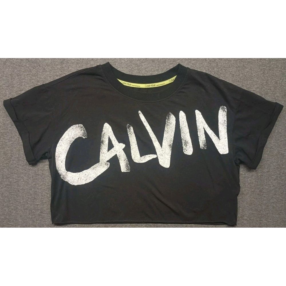 Calvin Klein Jeans Performance‎ Black CALVIN Crop Top - Sz L